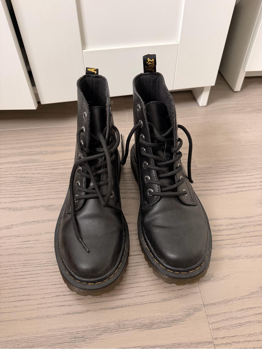 Dr. Martens Black Leather 6-Eye Lace-Up Boots